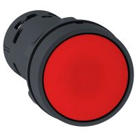 XB7NA45 Monolithic push button, plastic, red, Ø22, spring return, unmarked, 1 NO + 1 NC