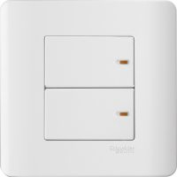 E8432_2_WE 16 A X/20 A 2 gang 2wfull - flat switch White