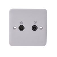 GGBL7020 Lisse Square edge white moulded - TV-R/DAB socket