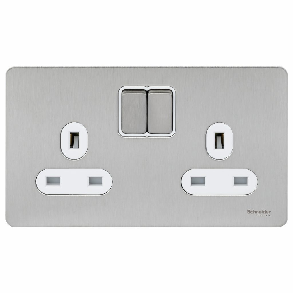 GU3420WSS Ultimate Screwless Flat Plate - Switched Socket - 2 Gangs ...