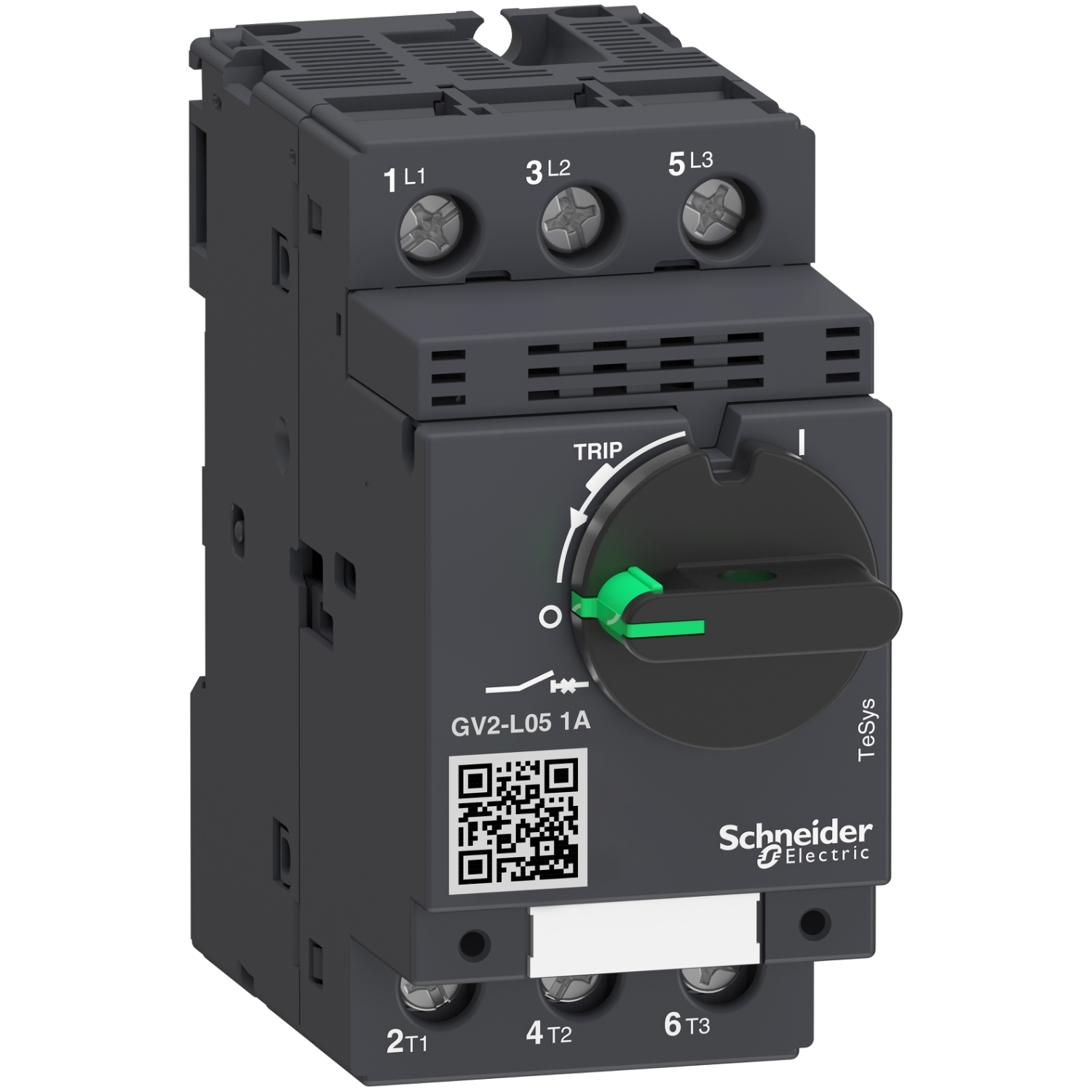 TeSys GV2P05 Motor Circuit Breaker - 3P, 0.63-1A, Thermal Magnetic Protection
