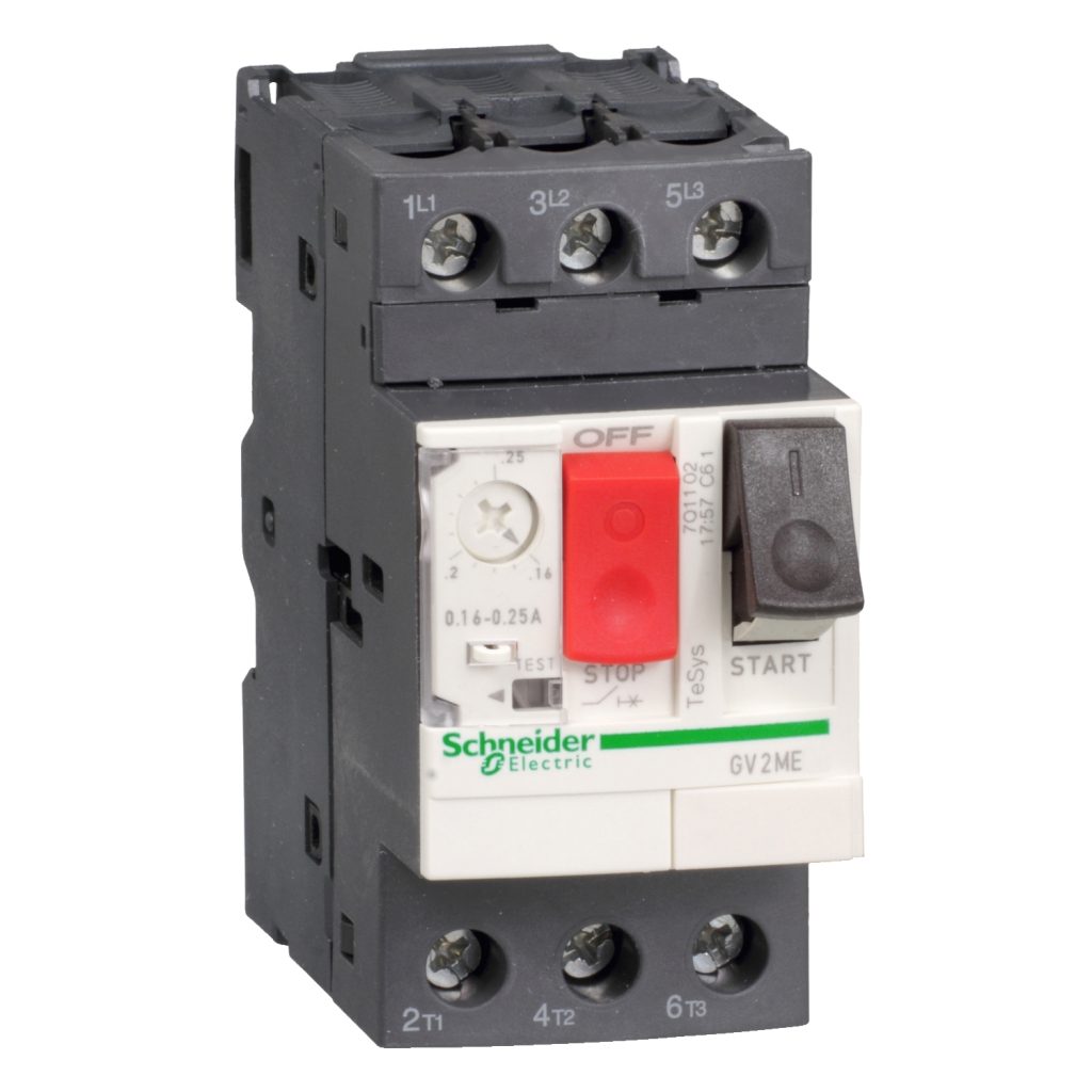 GV2ME04 Motor circuit breaker, TeSys GV2, 3P, 0.40.63 A, thermal screw clamp