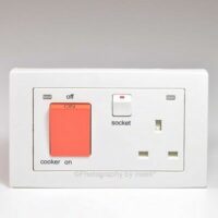 AC118 cooker switch DP w/neon, 45A