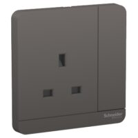 Schneider Electric AvatarOn – 13A, 250V 3-Pin Switched Socket (Dark Grey, E8315_DG_G12)