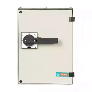 Lauritz Knudsen FN SDF (Switch Disconnector Fuse) 160A | TPN | Open Execution SS Encl DIN Type | In Sheet Steel Enclosure | Suitable for DIN fuse-link | Telescopic shaft for depth adjustment